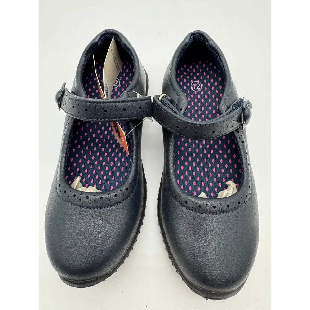 Girls Dress Shoes US 12 Navy Mary Jane School Uniform Flats